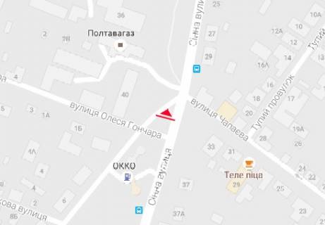 Билборд B в Полтаве, 3x6  Незалежності Пл. - Театральна Вул. схема