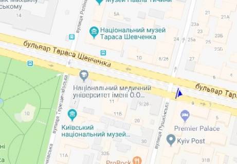 Сiтiлайт  у Києві, 1.8x1.2  Шевченко б-р. схема
