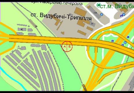 Беклайт A у Києві, 3x6  Саперно-Слободская ул., выезд на Южный мост (на левый берег) схема