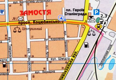 Скроллер A в Виннице Коцюбинского ул., 6 - Евгения Пикуса ул. - 237925 схема