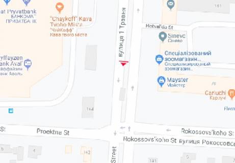 Бэклайт A в Чернигове 1-го Травня вул., 166 схема