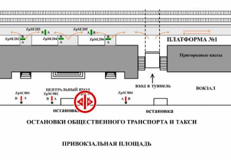 Беклайт B у Запоріжжі Привокзальна пл. схема