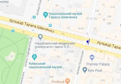 Сiтiлайт  у Києві Шевченко б-р. схема