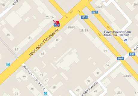 Беклайт A у Чернігові Перемоги просп., 86 - Миру просп. схема