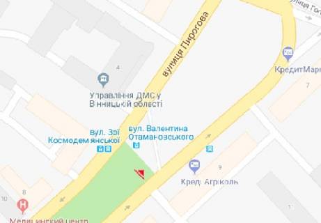 Бэклайт B в Виннице Пирогова вул., 13 схема