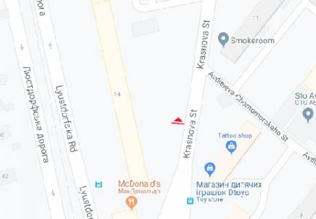Билборд A в Одессе, 3x6  Краснова вул., 11Б (навпроти) схема