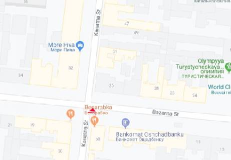 Ситилайт B в Одессе Канатная ул., 53 - Базарная ул. схема