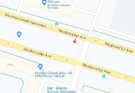 Билборд B в Харькове, 3x6  Героїв Харкова просп. (Московський просп.), 259 - Ковальський пров. схема