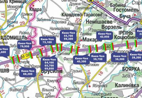 Non-Standard A in Kyiv, 3x18  Trassa M-06, Kiev-Zitomir, 59,300 scheme
