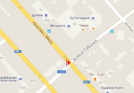 Призма A в Чернигове, 3x4  Мира пр. - Киевская ул. - Івана Мазепи (Щорса) ул. - 160167 схема