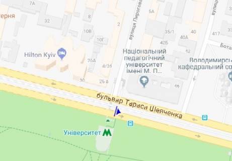 Ситилайт  в Киеве, 1.8x1.2  Шевченка б-р. схема