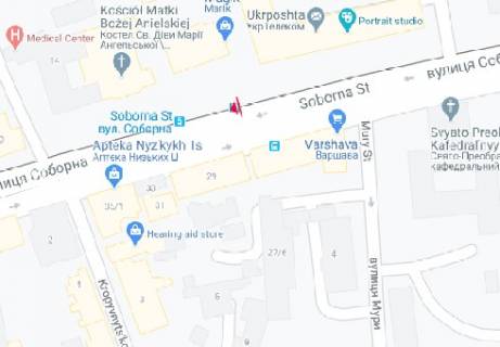 Бэклайт B в Виннице Соборна вул. "Укртелеком" схема