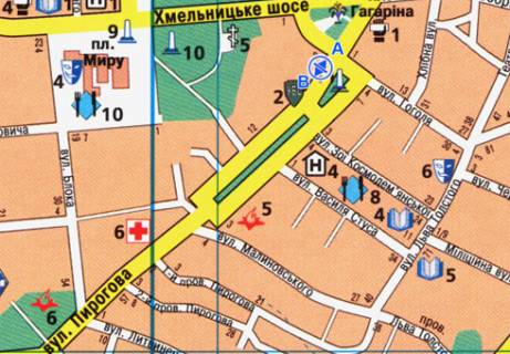 Бэклайт B в Виннице Пирогова вул., 2 схема