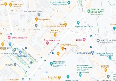 Видеоборд  в Киеве Крещатик ул., 7/11 - 390851 схема