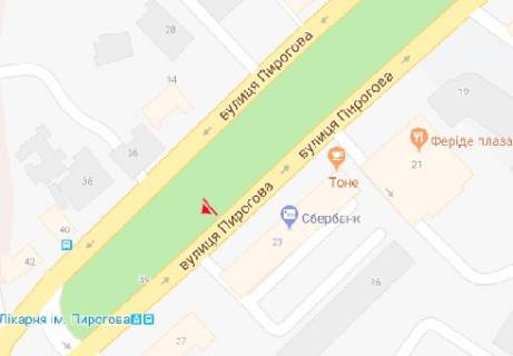 Ситискролл A в Виннице, 1.7x1.2  Пирогова ул. [№20] (сквер) схема