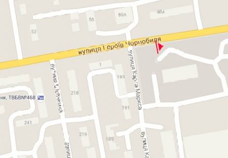Билборд B в Никополе Героев Чернобыля ул., 48а схема