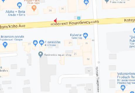 Бэклайт B в Виннице Коцюбинського просп., 38 схема