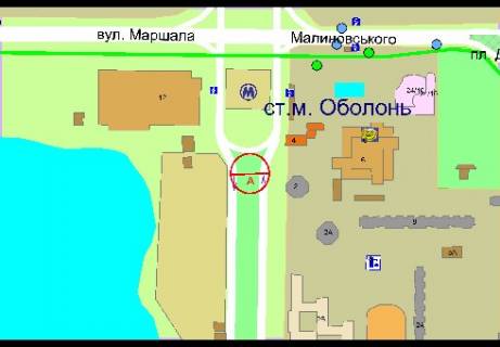 Скроллер A в Киеве, 3x6  Оболонский пр., ст.м. "Оболонь" (разделитель), от ст.м. Почайна (колишня Петрівка) - 340549 схема