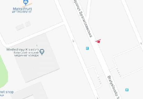Білборд, Бігборд (Борд)  A у Києві, 3x6  Братиславська вул., 38 схема
