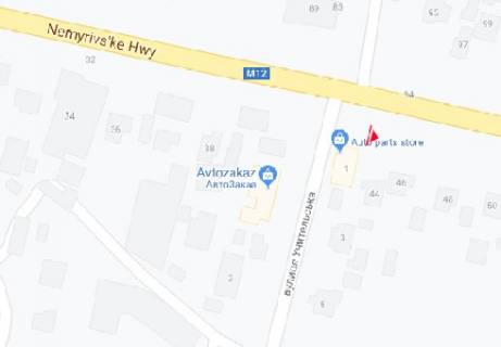 Билборд B в Виннице, 3x6  Генерала Трейка вул. - Учительська вул. схема