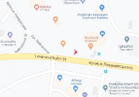 Призма A в Белой Церкви, 3x6  Леваневського вул. - Некрасова вул. - 83230 схема