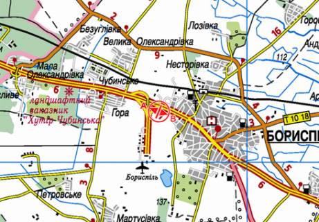 Билборд B в Борисполе, 3x6  Траса M-03, Київ- Харків, 34100 схема