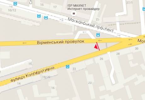 Скроллер  в Харькове, 2.32x3.14  Кооперативная ул. - Армянский пер. - 238470 схема