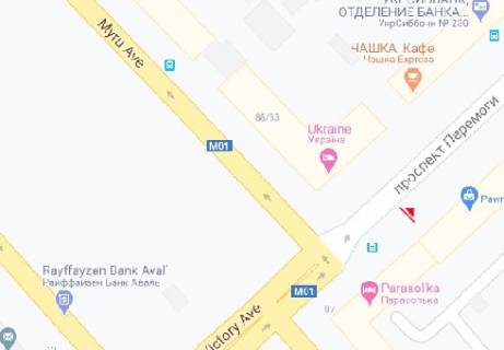 Citylight B in Chernihiv Pobedy av., magazin Bergoff   scheme