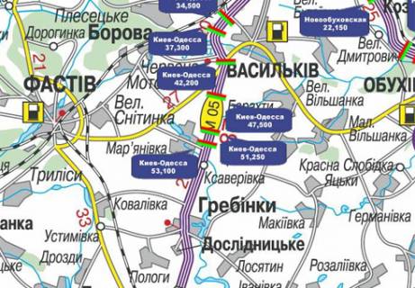 Нестандарт  у Києві, 3x18  Траса M-05, Київ-Одеса, 53,100 схема