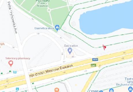 Бэклайт A в Киеве Бажана пр. (перед Григоренко пр.), (баннер с люверсами) схема