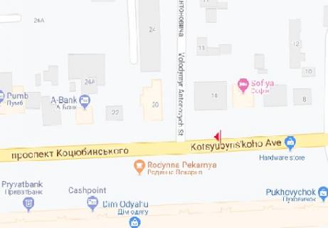 Беклайт B у Вінниці Коцюбинського просп., 18 схема