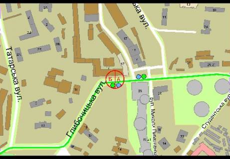 Scrolller, Scroll A in Kyiv Glubocickaa st., 17 - Solanaa st.  (svetofor) - 302640 scheme
