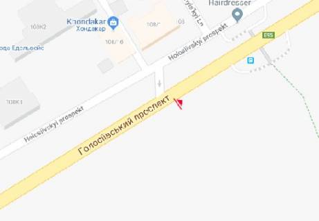 Скроллер B в Киеве, 2.32x3.14  Голосеевский пр., 108 (напротив) - 179074 схема