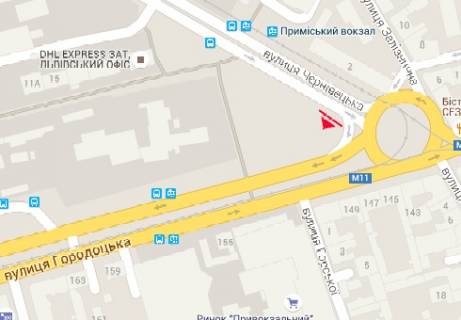 Билборд B в Львове Городоцкая ул. - Черновицкая ул. схема