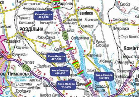Нестандарт B у , , 3x18  Траса M-05, Київ-Одеса, 427,800 схема