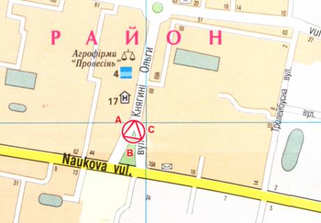 Білборд, Бігборд (Борд)  A у Львові Княгини Ольги ул., 114 схема