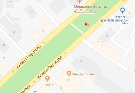 Ситискролл A в Виннице, 1.7x1.2  Пирогова ул. [№16] (сквер) схема