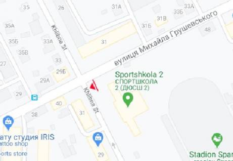 Билборд A в Житомире Хлебная ул., 24 - М. Грушевского ул. схема