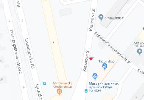 Білборд, Бігборд (Борд)  A у Одесі, 3x6  Краснова вул., 11б схема