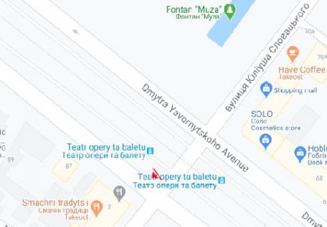 Беклайт A у Дніпро (Дніпропетровськ) Дмитра Яворницького (Карла Маркса) просп. - Словацького Юліуша вул. схема