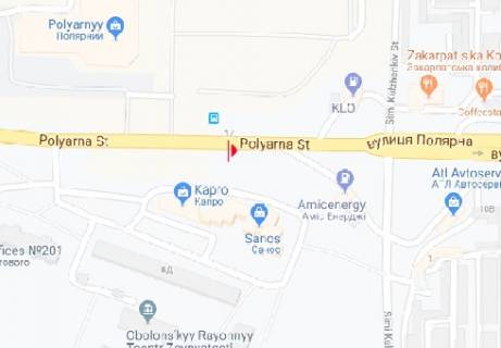 Билборд B в Киеве Полярная ул., 8е схема