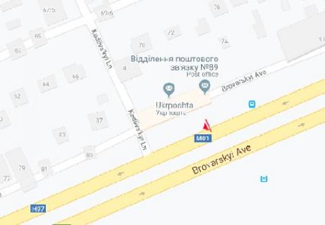 Билборд B в Киеве, 5x12  Броварський просп., 89 - Кадіївський пров. схема