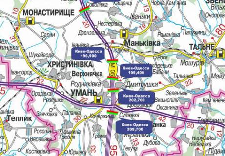 Нестандарт B в Черкассах Трасса M-05, Киев-Одесса, 199,400 схема
