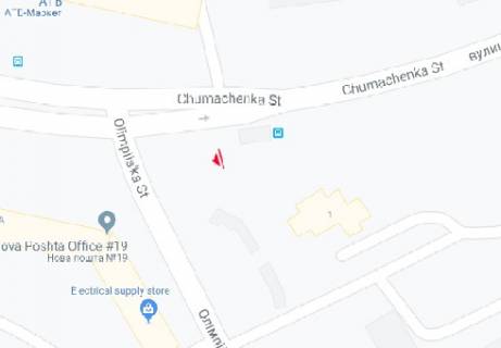 Билборд A в Запорожье, 3x6  Чумаченка вул. - Олімпійська вул. схема