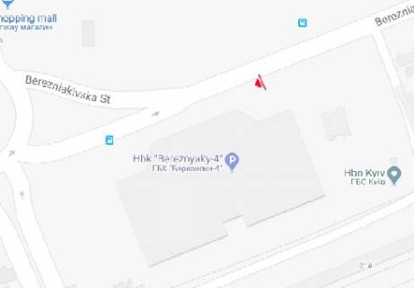 Білборд, Бігборд (Борд)  A у Києві, 3x6  Березняківська вул., 21 схема