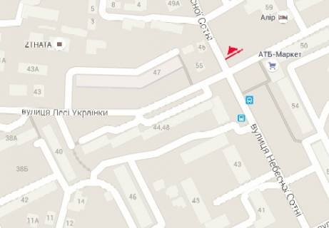 Билборд B в Житомире, 3x6  Небесної сотні вул. - Лесі Українки вул., 59 схема