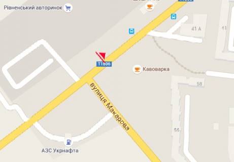 Билборд A в Ровно Млинівська вул. - вул. Кулика і Гудачека (Макарова)., авторинок схема
