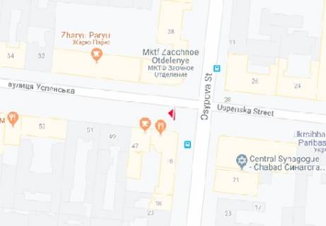 Ситилайт A в Одессе Успенская ул., 47 - Осипова ул.  схема