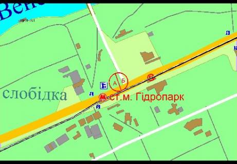 Бэклайт B в Киеве, 8x4  Броварской пр., ст.м. "Гидропарк",  из центра, слева схема