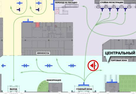 Non-Standard A in Kyiv, 3x1.5  Central'nyj holl, 1 etaz (Terminal A) scheme
